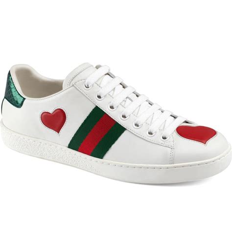 gucci sneakers women heart|Gucci ace studded sneakers.